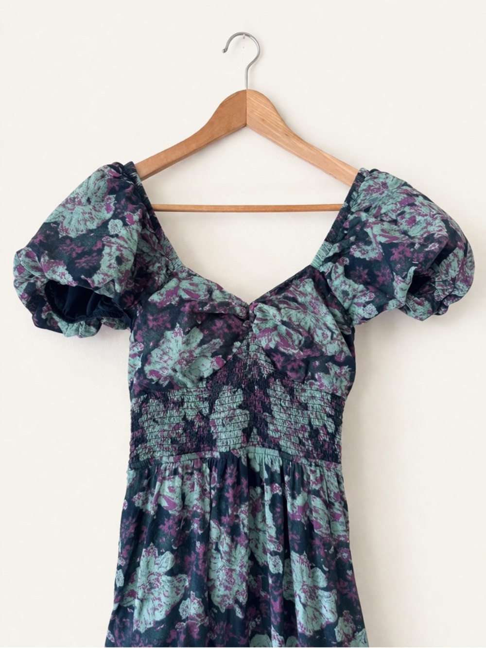 FREE PEOPLE Floral SUNDRENCHED Short Sleeve Maxi Dress Size M - Picture 4 of 12